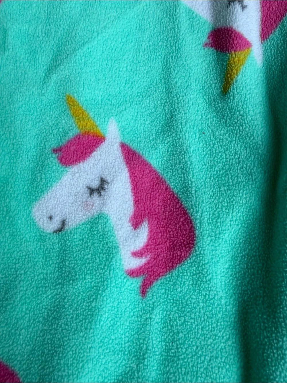 Carter's Mint Green Unicorn Footed Pajama with Pink Trim